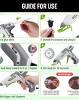 Hot Glue Gun Full Size - 60/100W Dual Temp Glue Gun and Sticks Set with 10 PCS Glue Sticks (7/16") - 90S Fast Preheating Hot Glue Gun Kit for Construction, Crafting, DIY and Repairs - White