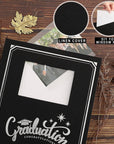 Graduation Scrapbook Kit Photo Album, Linen DIY Memory Scrap Book Grad Picture Album with Stickers Holds 4X6 5X7 8X10 Pictures (30 Sheets / 60 Pages, Black - Window)
