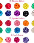 Pony Beads, 1,900 Pcs 9Mm Pony Beads Set in 24 Colors with Elastic String for Bracelet Jewelry Making by