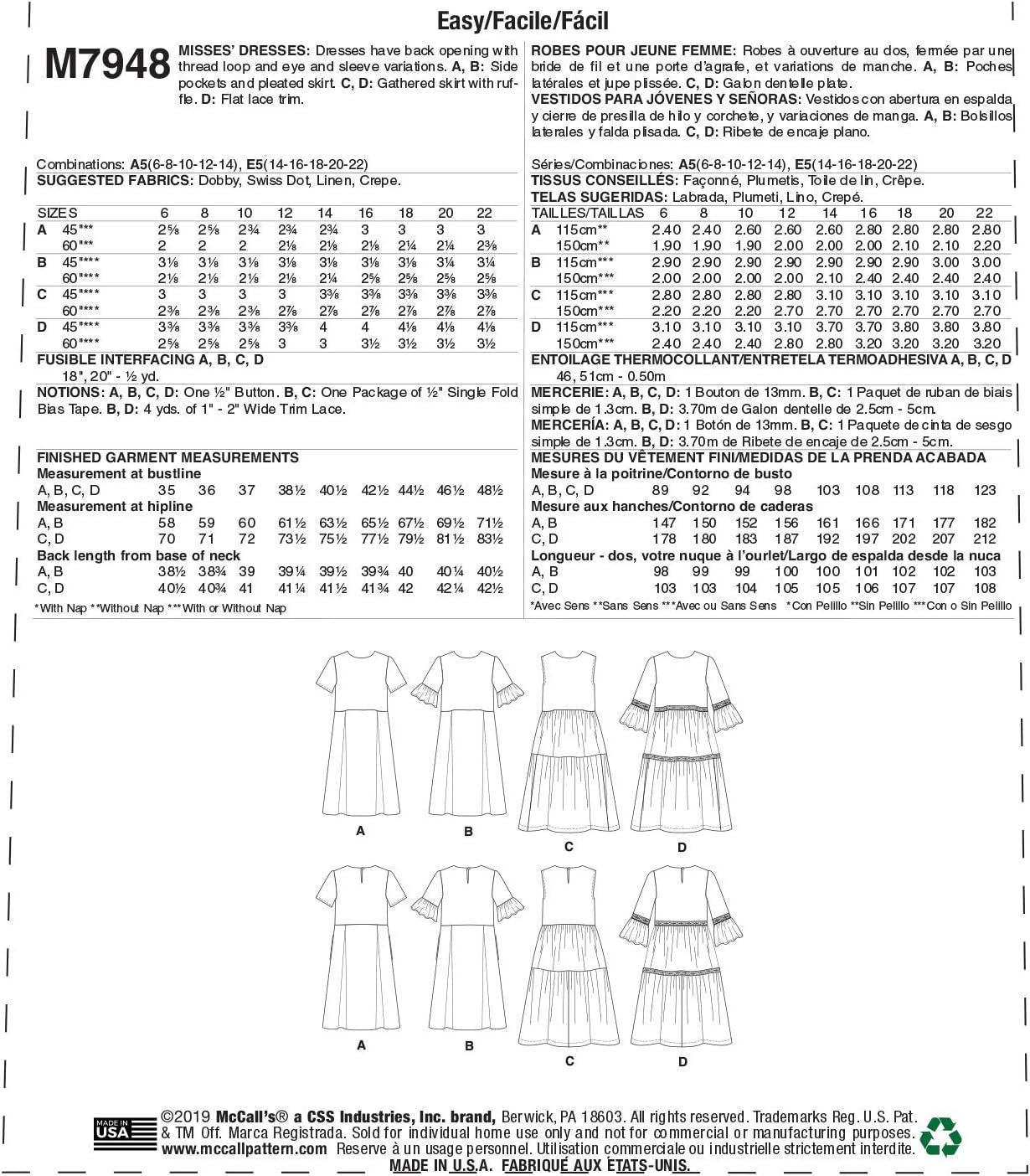 Patterns  Women'S Knee Length Pleated Dress, Sizes 6-14 Sewing Pattern, White