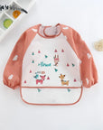 Baby Bibs Burp Cloths Waterproof Long Sleeve Anti-Wearing Cartoon Bib Inverted Gown Baby Feeding Bib Bavoir Manches Longues