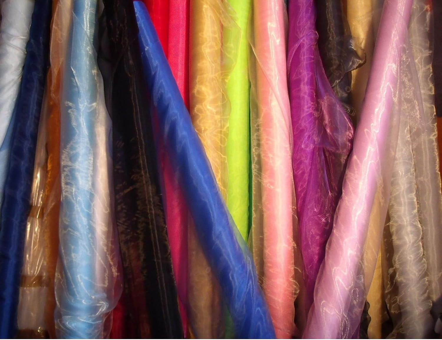 Pack of 25 Yards Long Bridal Solid Sheer Organza Fabric Bolt for Wedding Dress, Fashion, Crafts, Decorations, Backdrop, Christmas Craft Supplies, Silky Shiny Organza Fabrics 44” Wide- Dark Purple