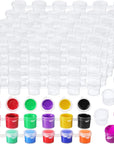 100 Strips 600 Pots Empty Paint Strips Paint Cup Pots Mini Strips Clear Plastic Storage Containers Art Painting Craft Supplies for Classrooms Schools Paintings Art Festivals (3 Ml/ 0.1 Oz)