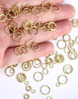 14K Gold Plated Jump Rings 900PCS 4/6/8/10 Mm Gold Jump Rings Strong Gold Open Jump Rings Bulk for Necklace Bracelet Earrings Jewelry Making