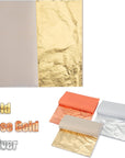 300Pcs Imitation Gold Leaf Sheets for Art, Gilding Crafting, Painting, Furniture Decoration, Jewelry Making (5.5" X 5.5" Gold, Silver and Rose Gold)