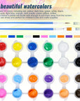 12 Sets(168 Pieces) Washable Paint Set, 12 Colors Water Paint with Brushes, Washable Paint Sets for Home, Classroom and Birthday or Art Party(24 Brushes)
