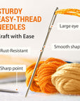 55 PCS Large Eye Sharp Needles - Easy to Thread Big Eye Sewing Needles, Embroidery Needles (6 Sizes)