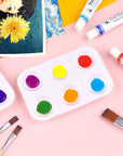 8 PCS White Plastic Paint Tray Palettes, Watercolor Palette Painting Tray for Painting Party, DIY Craft and Art Painting