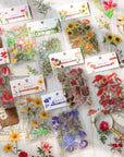 Botanical Stickers Set (320 Pieces) Pressed Flower Resin Decals Transparent Daisy Tulip Eucalyptus Leaf Mushroom Journaling Sticker for Scrapbook Card Making Junk Journal Bullet Journal Planner