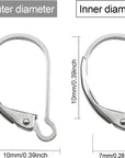 16Pcs 925 Sterling Silver Leverback Earring Hooks Hypoallergenic Interchangeable Dangle Ear Wire 10X16Mm Leverback Earring Findings for Jewelry Making