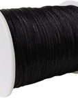 1.5 Mm X 110 Yards Nylon Satin Cord Beading Braided Thread String for Chinese Knotting Rattail Macrame Pendant Friendship Bracelets Necklaces Jewelry Making (Black)