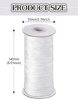 109.36 Yards Roman Blind Cord 1.8 Mm Braided Lift Shade Cord and 12 Pieces Wood Blind Pull Cord Knobs for DIY Roman Blind, Curtain Craft (White)
