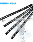 4X 48LED RGB Car Interior Atmosphere Light Strip Bar Bluetooth APP Music Control