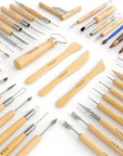 Pottery & Polymer Clay Tools, 42-Piece Sculpting Set, Steel Tip Pottery Tools with Wooden Handles, Craft Kit for Pottery Modeling, Carving