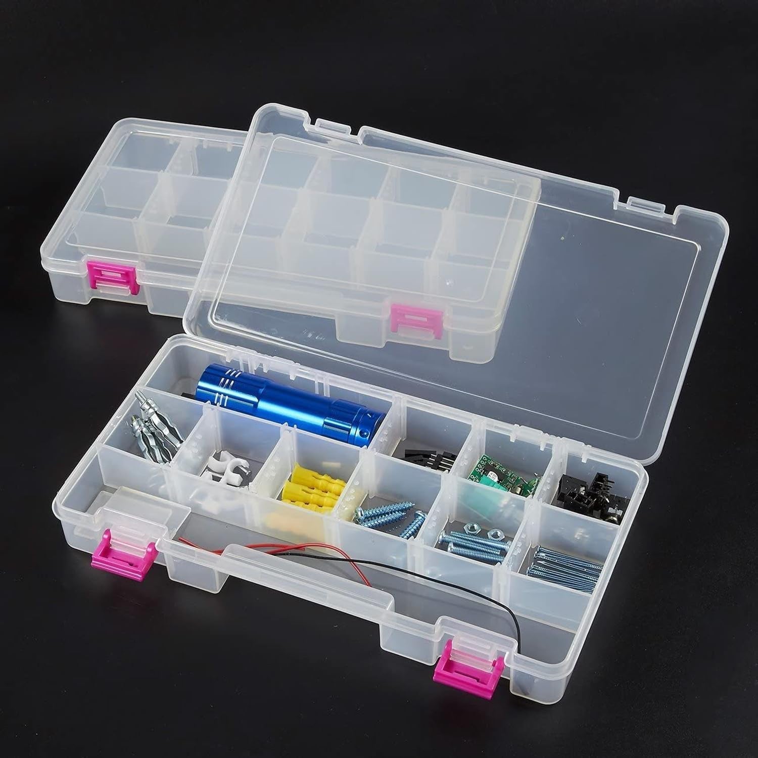 Pink Tackle Box for Women, 4 Drawer, 13 Compartment Tool Storage Organizer for Crafts, Dolls, Nail Kits, Sewing (10 X 10 Inches)