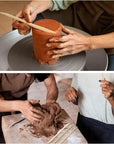 10-Piece Double Ended Clay Sculpting Tools Ceramic Wooden Clay Modeling Sculpture Tools Polymer Modeling Clay Tools Pottery Cutting Tool Kit Supplies for Cutting, Soap Carving and Smoothing