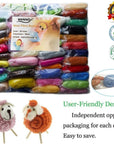 BAODLON 50 Colors Fibre Wool Yarn Roving for Needle Felting Hand Spinning DIY Craft Materials