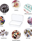 12Pcs Mini Plastic Storage Containers Box with Lid, 3.5X2.4 Inches Clear Rectangle Box for Collecting Small Items, Beads, Game Pieces, Business Cards, Crafts Accessories