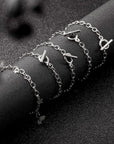 80 Pcs Chain Bracelets Link Bracelet Chains with OT Toggle Clasps Bulk Charm Bracelets for Women Alloy round Link Bracelet Connectors Minimalist Jewelry Bracelet Making Chain (Silver)
