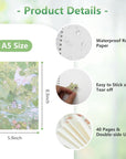 Reusable Sticker Storage Book Collecting Album Blank Stickers Organizer Book A5 Size with 40 Sheets Blank Release Paper for Stickers Holder Collection (GREEN-3)