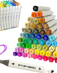, Alcohol Markers, Dual Tip Double Ended Marker, 60 Colours, Clear Plastic Storage Case, Drawing, Sketching