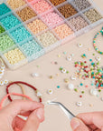 3Mm Glass Seed Beads for Bracelets Making, Friendship Bracelet Making Kit for Girls, 24 Colors Bead Bracelet Kit, Beads for Jewelry Making Kit, DIY, Arts and Crafts Gifts Age 3+