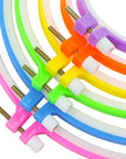 6 Pieces Embroidery Hoops, Plastic Circle Cross Stitch Hoop Ring 3.4 Inch to 10.2 Inch (Multicolor) for Embroidery and Cross Stitch