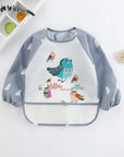 Baby Bibs Burp Cloths Waterproof Long Sleeve Anti-Wearing Cartoon Bib Inverted Gown Baby Feeding Bib Bavoir Manches Longues