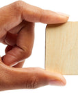 60 Pack 2X2 Wood Squares for Crafts, 2.5Mm Unfinished Wood Cutouts with Rounded Corners