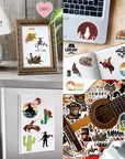 50PCS Cowboy Stickers, Country Western Decals Vinyl Waterproof Stickers for Water Bottle Laptop Luggage Helmet Skateboard Snowboard Guitar Scrapbook Phone Gifts for Teens Girls Kids Adult