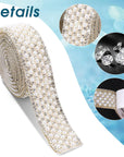 3 Rolls Pearl Ribbon Self Adhesive Pearl Rhinestone Ribbon Pearl Stickers Crystal Pearl Strips Rhinestone Strips Pearl Trim for Crafts DIY Wedding Birthday Party Phone Shoes Decoration