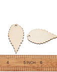 100-Piece Natural Unfinished Blank Wooden Leaf Flat Pendants Antiquewhite 1.96X1.02 Inch