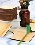 40Pcs Unfinished Laser Engraving Carving Blank Wood Pieces for Painting, Coasters, DIY Arts Craft Project, Staining and Decorations