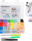 400 Sets Snap Fasteners Kit, Snap Pliers+20 Colors T5 Plastic Snap Buttons, Fasteners Poppers Press DIY Studs Tools with 2 Storage Boxes, Snap Set for Sewing,Clothing and Crafting