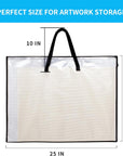 19X25 Art Portfolio Bag, 3 Packs Artist Supply Organizer with Handle, Zippered Storage Folder for Artwork, Poster, Scrapbook, Keepsake and Bulletin Board