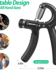 Grip Strength Trainer, Hand Grip Strengthener, Adjustable Resistance 22-132Lbs (10-60Kg), Forearm Strengthener, Perfect for Musicians Athletes and Hand Injury Recovery