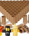 70 Pieces Cardboard Tubes for Crafts, Brown Kraft Toilet Paper Rolls for Crafts - 1.5 X 3.2 Inches Strong and Pressure-Resistant Tubes for School Supplies Classrooms Kids DIY Art
