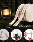 Lamp Wick Lantern Wick - Lantern Wicks 3 Rolls 1/2 Inch Flat Cotton Oil Lamp Wick with Genuine Red Stitch Replacement Oil Lanterns Wick for Paraffin Oil Kerosene Based Lanterns and Candle Burners