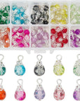 6 Colors Heart Glass Charms 30Pcs Faceted Heart Pendants Valentine Charms Crystal Dangle Charms with Bail Hanger Large Hole Beads for Wedding Mother Necklace Bracelets Making, Hole: 5Mm