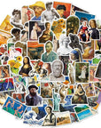 Oil Painting Stickers 104Pcs Retro Famous Paintings Art for Water Cup Backpack Lovely Present to Friends (Oil Painting)