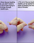 16 Pieces Big Eye Beading Needles Seed Beads Needle Beading Embroidery Needles for Jewelry Making Collapsible Beading Needles Set Long Straight Hand Sewing Beading Needles with Needle Bottle (5 Sizes)