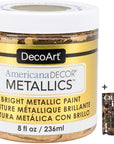 Americana Decor Metallics 24K Gold Paint - 8Oz Metallic 24K Gold Acrylic Paint - Water Based Multi Surface Paint for Arts and Crafts, Home Decor, Wall Decor, Gilding Paint & Touch Ups + E-Book