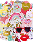 120Pcs Scrapbook Stickers Cardstock Stickers Love Stickers Decorative Masking Stickers for Personalize Laptop Scrapbook Daily Planner and Crafts