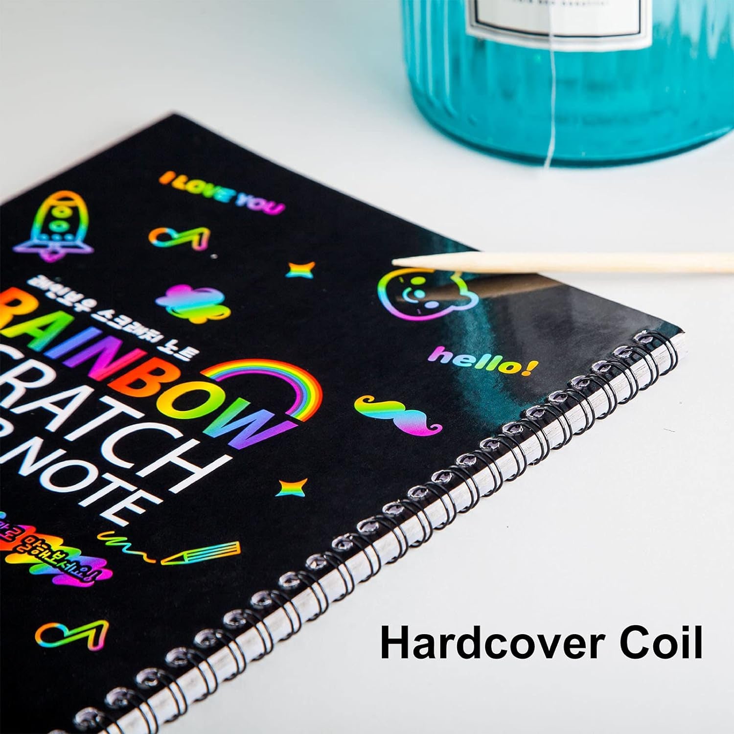 Scratch Art Books for Kids, 2 Pack Rainbow Magic Scratch Paper Black Scratch It off Art Crafts Notes Boards Sheet with 2 Wooden Stylus for Best Gifts