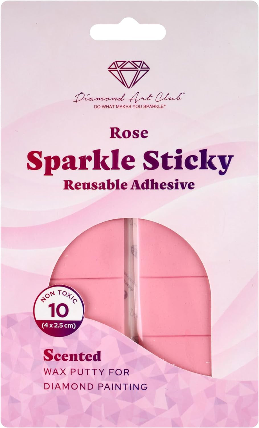 Rose Sparkle Sticky Reusable Putty Wax Adhesive, Wax for Diamond Painting, Diamond Art Accessories, 18Cm X 11Cm