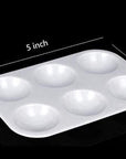 24 Pieces White Paint Plastic Palettes 6 Well Rectangular Watercolor Oil Palette Painting Tray Artist Craft Palettes