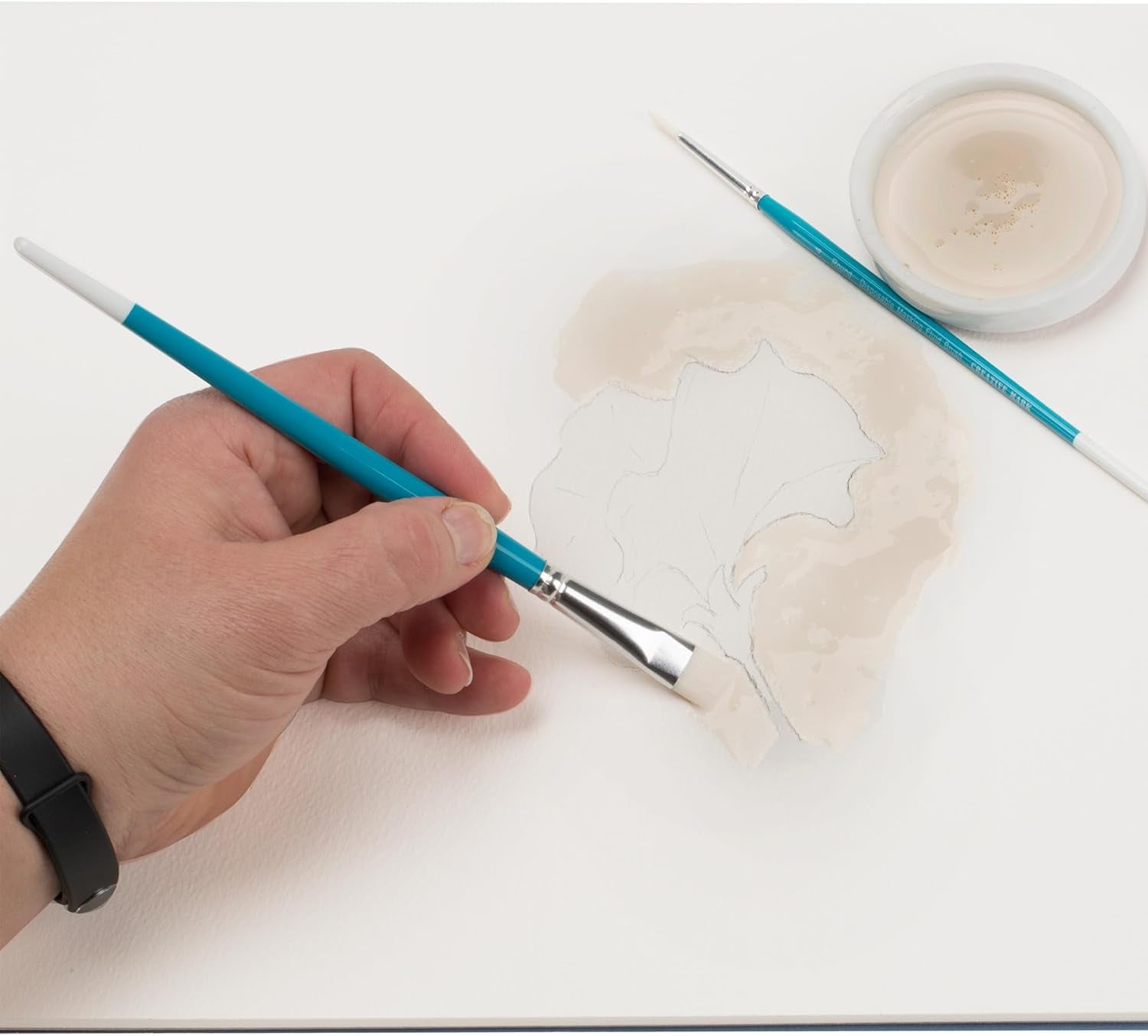 Masking Fluid Paint Brushes (Set of 10) - Watercolor Brushes Contains Synthetic Hair W/Short Wood Handles