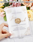 50 Pack Luxury Pre-Folded Vellum Jackets for 5X7 Invitations, Semi-Clear 115GSM Vellum Paper 5X7 Jackets for Wedding Invitations Wraps