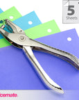 1- Hole Punch, 5 Sheet Capacity, Silver (90091)