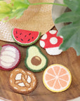 6PCS Embroidery Punch Needle Food Series Refrigerator Magnets Set, Rug Punch Decoration DIY Kit for Children and Adult Beginner